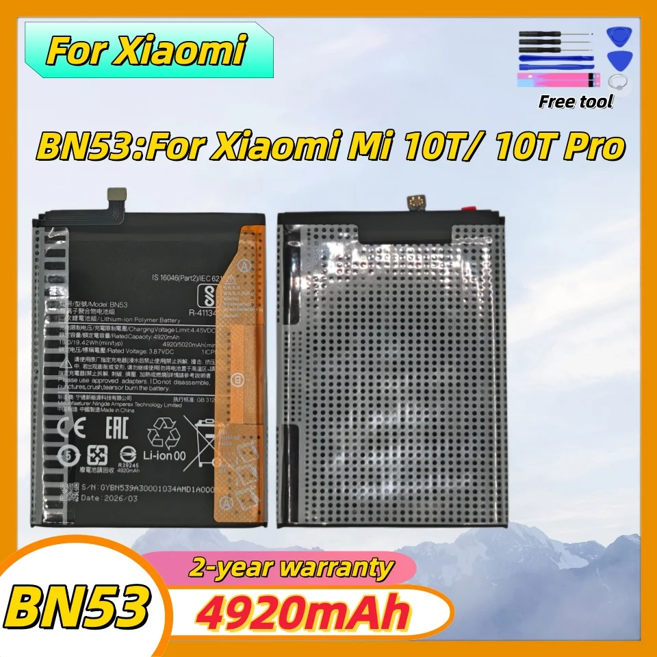 

2026 Years Battery BN53 For Xiaomi Redmi Note 10 pro 10pro (Global) / Redmi Note 9 Pro 9Pro Phone Battery Bateria+Tools