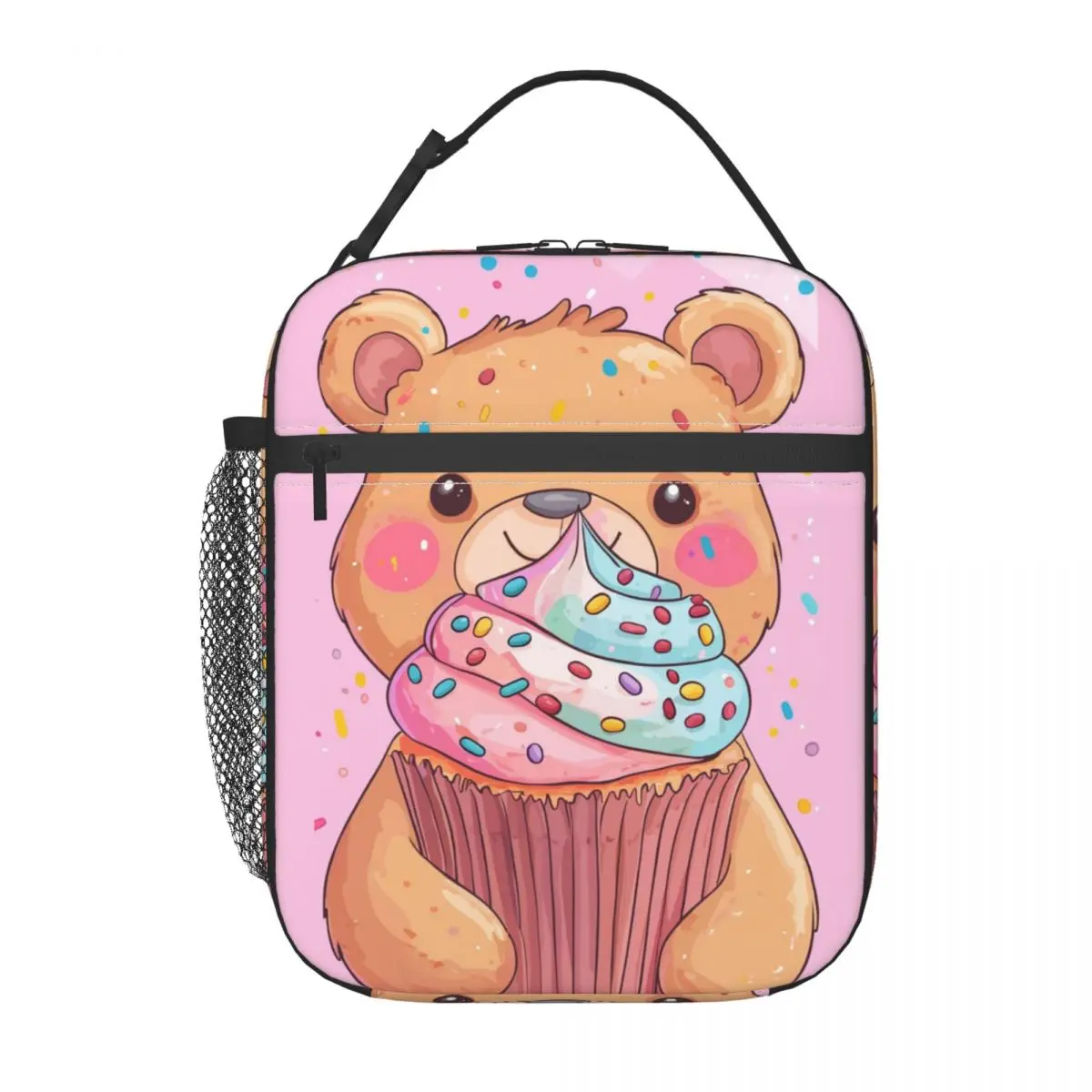 

Изолированная сумка-холодильник для обеда с мультяшным медведем для работы, кемпинга, пляжа, путешествий, герметичная вода ꫸ Легко чистится