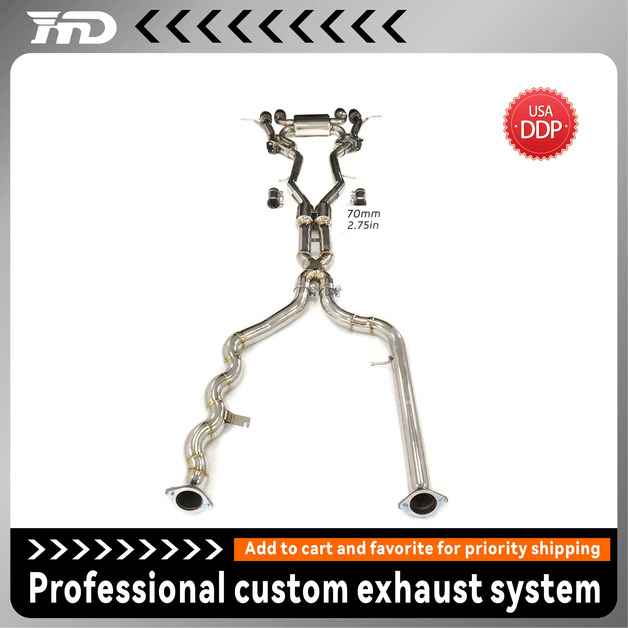 

HMD Exhaust System Stainless Steel Performance Catback for BMW M3 M4 G8X Muffler With Valve