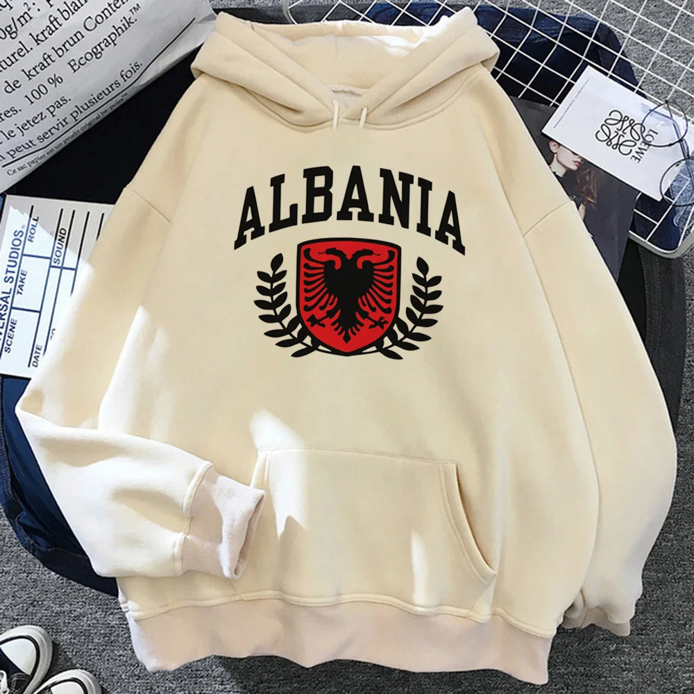 

Albania hoodies women streetwear sweat y2k long sleeve top anime sweatshirts female gothic pulls