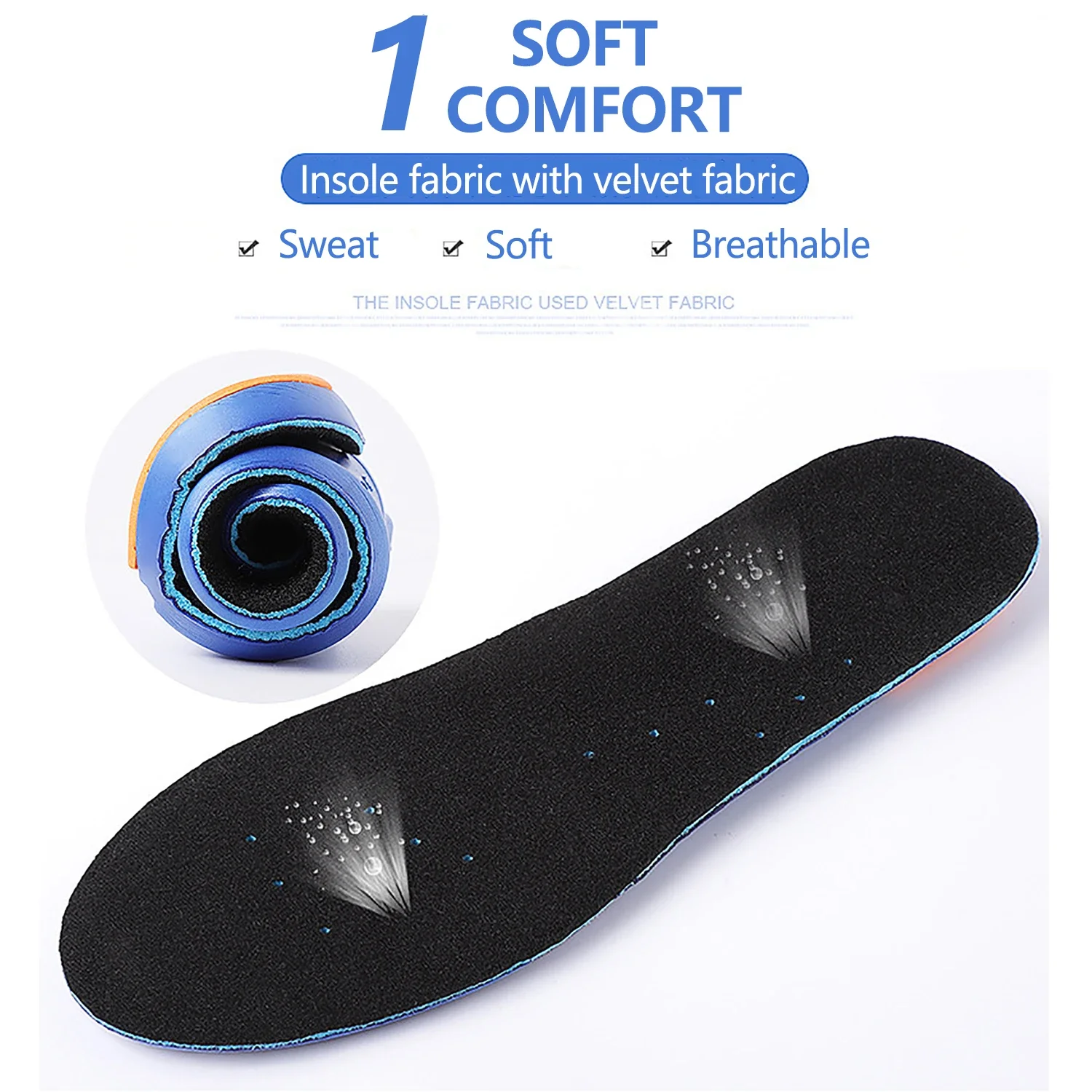 Elastic Memory Sports Insoles Support Foot Pain Massaging Silicone Insoles Gel Soft Sport Shoes Pad  Women Men Sneakers Sole