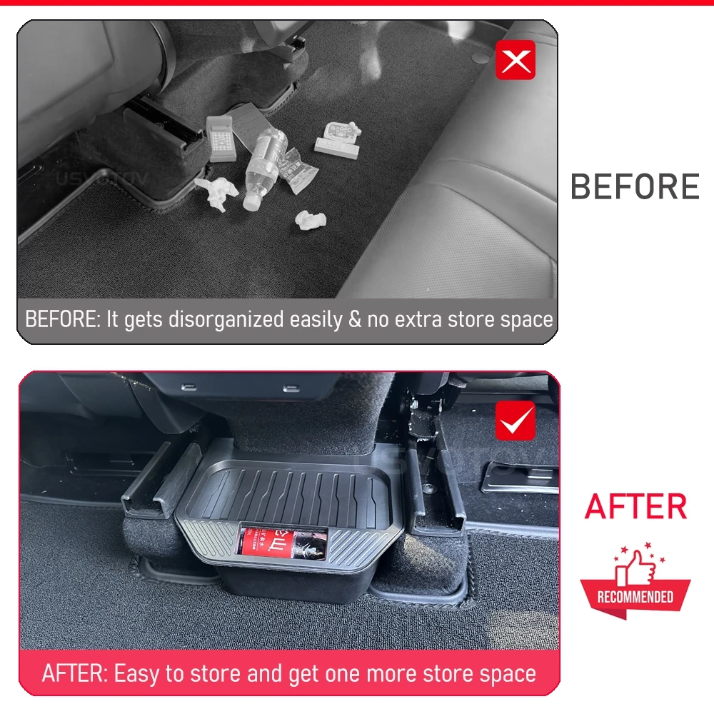 Rear Seat Storage Box for Tesla Model Y Juniper 2025 2026 Organizer Center Console Bins Backseat Trash Can Garbage Accessories image 3