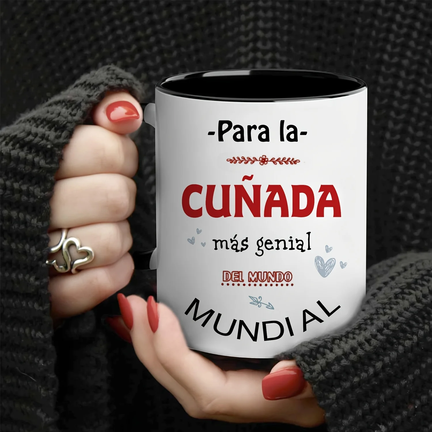 

Chic 11.1oz Spanish-Inspired Ceramic Mug with "Para la mi mejor amiga del mundo" Design - Microwave Safe, Durable & Lightweight
