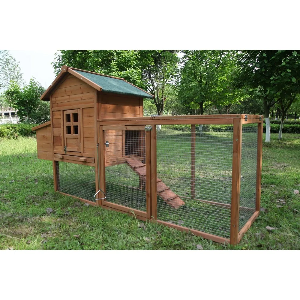 

Outdoor 80'' Chicken Coop Nest Box Hen House Poultry Pet Hutch Garden