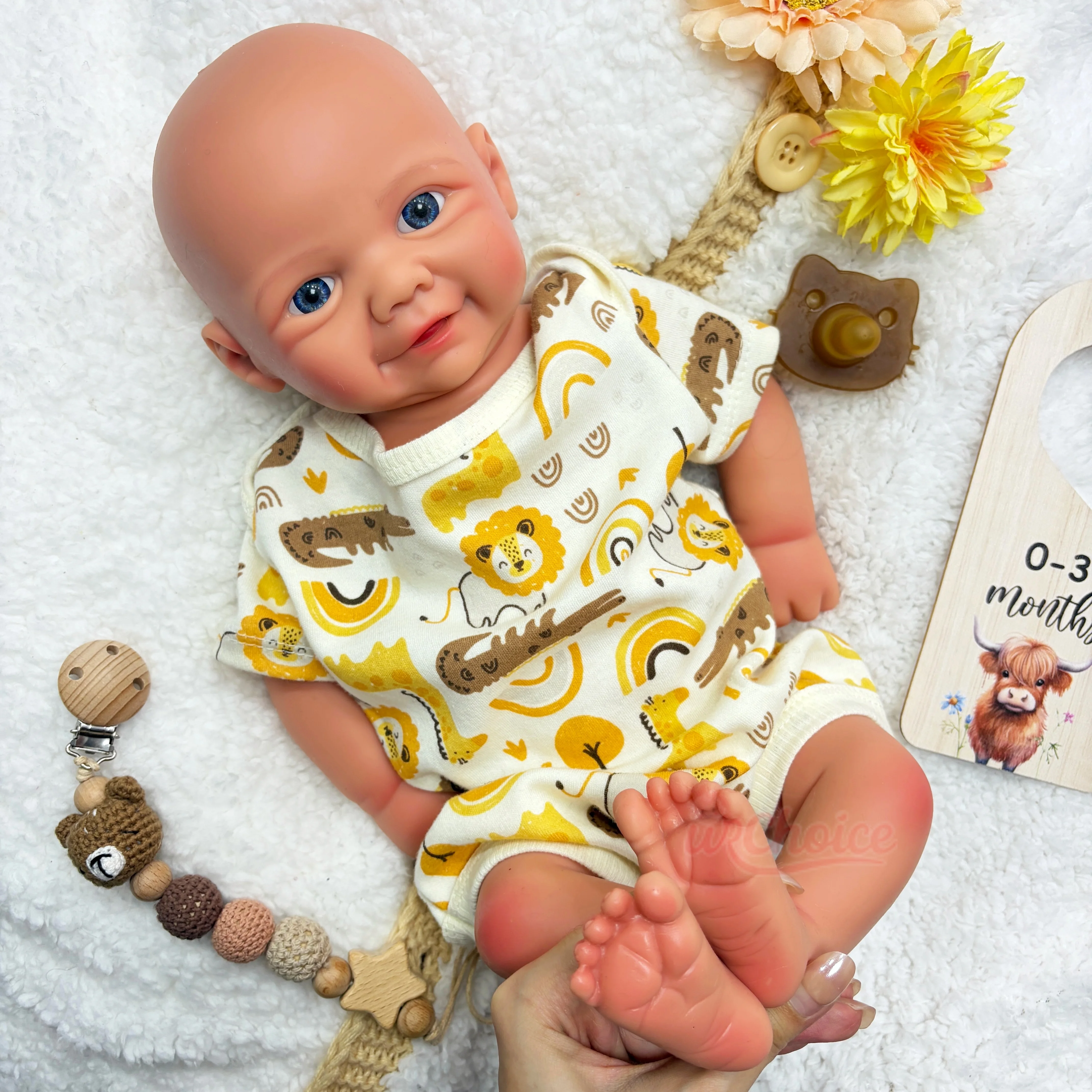 17inch Boy&Girl Pure Silicone Reborn Doll Weighted Body Realistic Baby for Nurse Training & Education Institutions