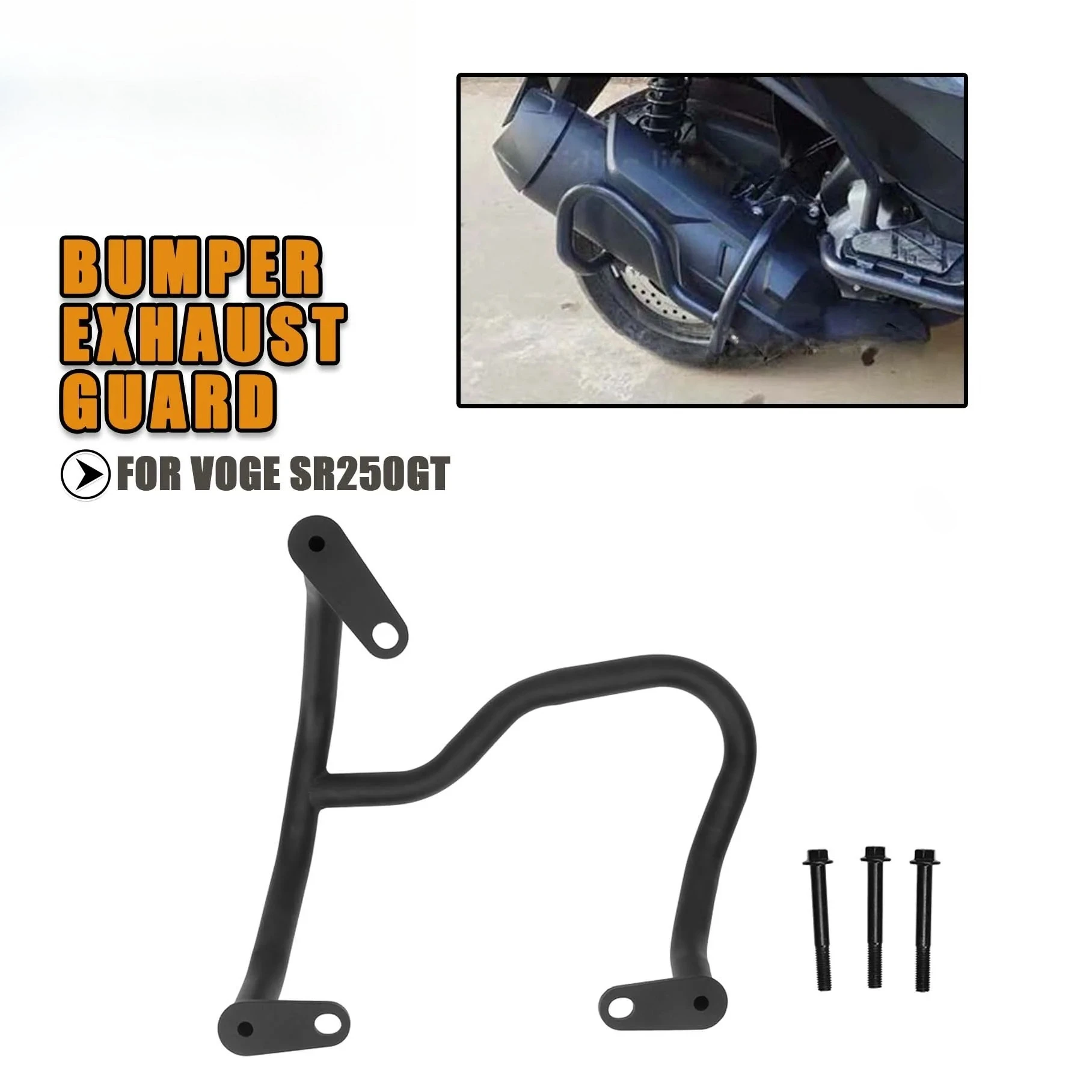 

SR 250GT 250 GT Moto Bumper Exhaust Pipe Guard For VOGE SR250GT SR250 GT Crash Barrier Bar Muffler Protector Falling Protection