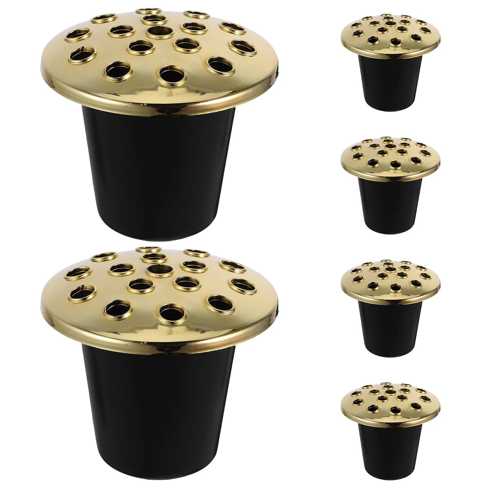 

6Pcs Grave Flower Holder: Lotus Design Cemetery Vase Insert 16-Hole Base for Memorial Flowers Outdoor Graveyard Decorations