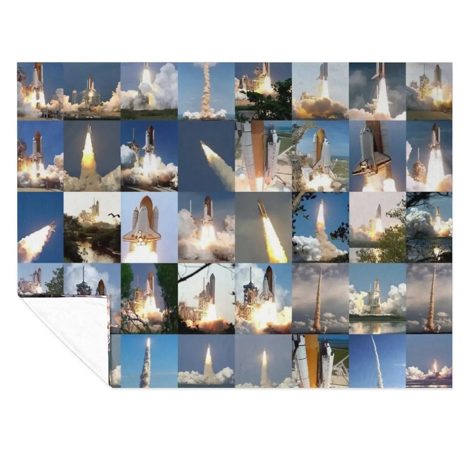

Space Shuttle Launches Throw Blanket Vintage Luxury St Large Soft Plaid Blankets
