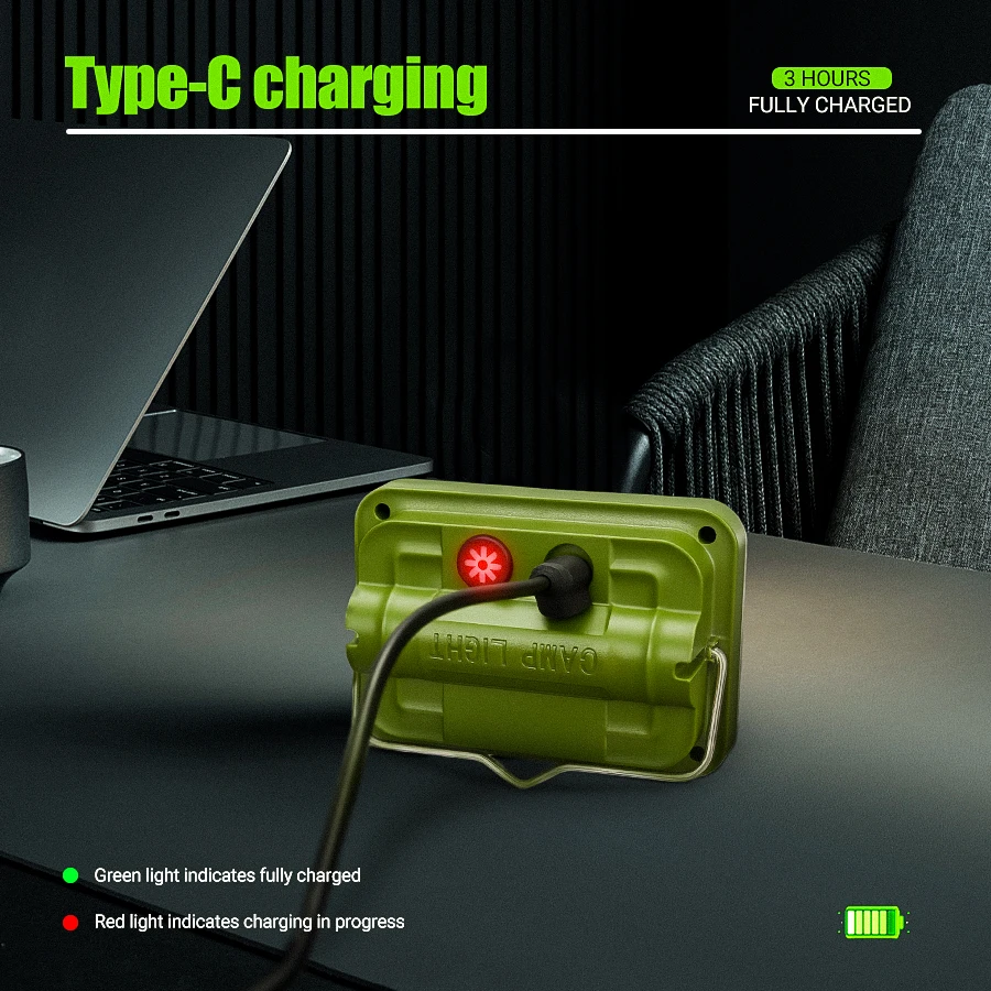 F5 Work Light Outdoor Rechargeable LED Portable Lamp RGB Handheld Flashlight Portable Hook Tent Lamp Colorful Floodlight Lantern