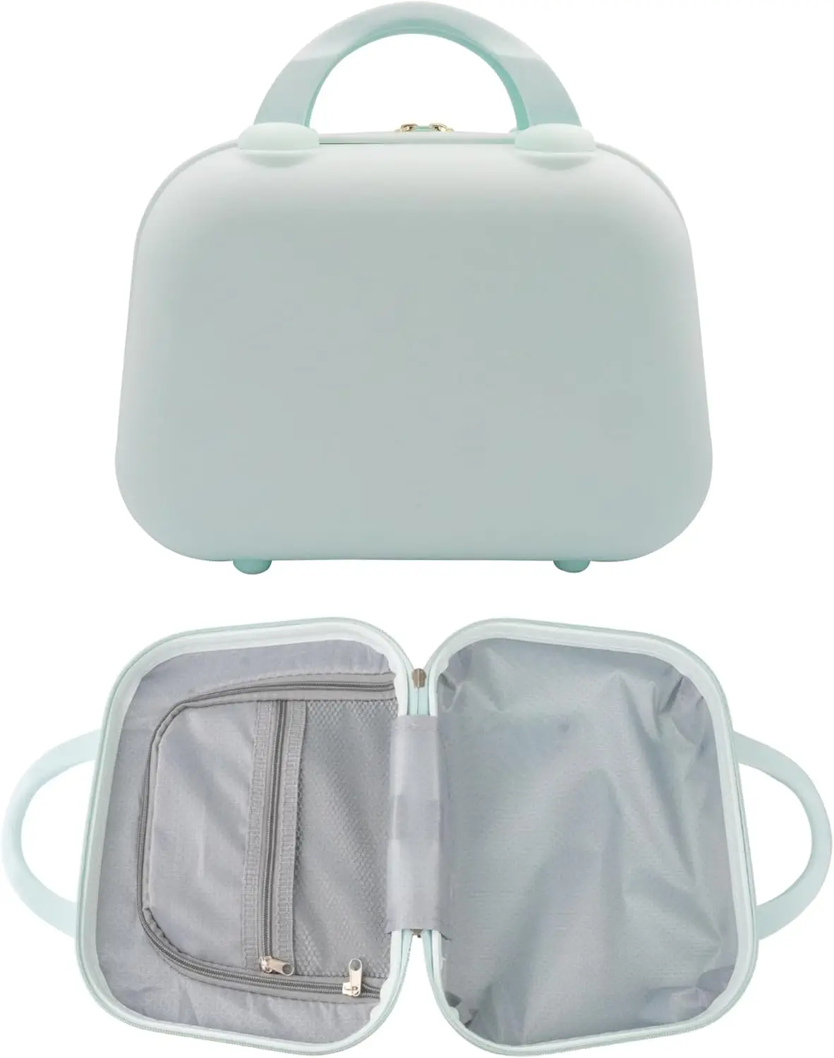Travel Makeup Bag for Women, Large Travel Toiletry Bag for Cosmetics, Skincare - 12 Inch Hard Shell Cosmetic Case (light Blue)