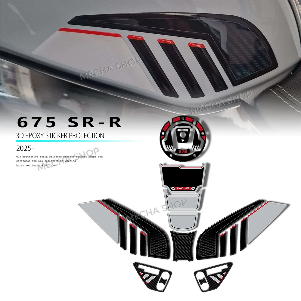 

For CF MOTO 675SR-R Aerolite Grey 2025- 2026 3D Motorcycle Fuel Tank Cap Sticker Motorrad Tank Protector Decals