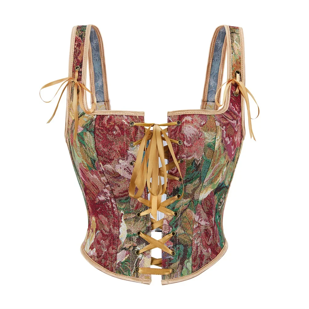 

Готический корсет в стиле стимпанк, винтажный бюстье, тренажер для талии, корсет на шнуровке, корсаж на бретелях, большие размеры, женский костюм для Хэллоуина