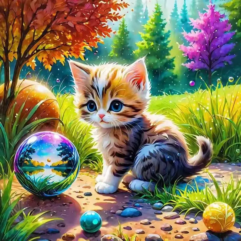 

GATYZTORY 5D Diamond Painting Cat Animal Cross Stitch Winter Sale Diamond Embroidery Mosaic Cartoon Children Gifts Home Decor