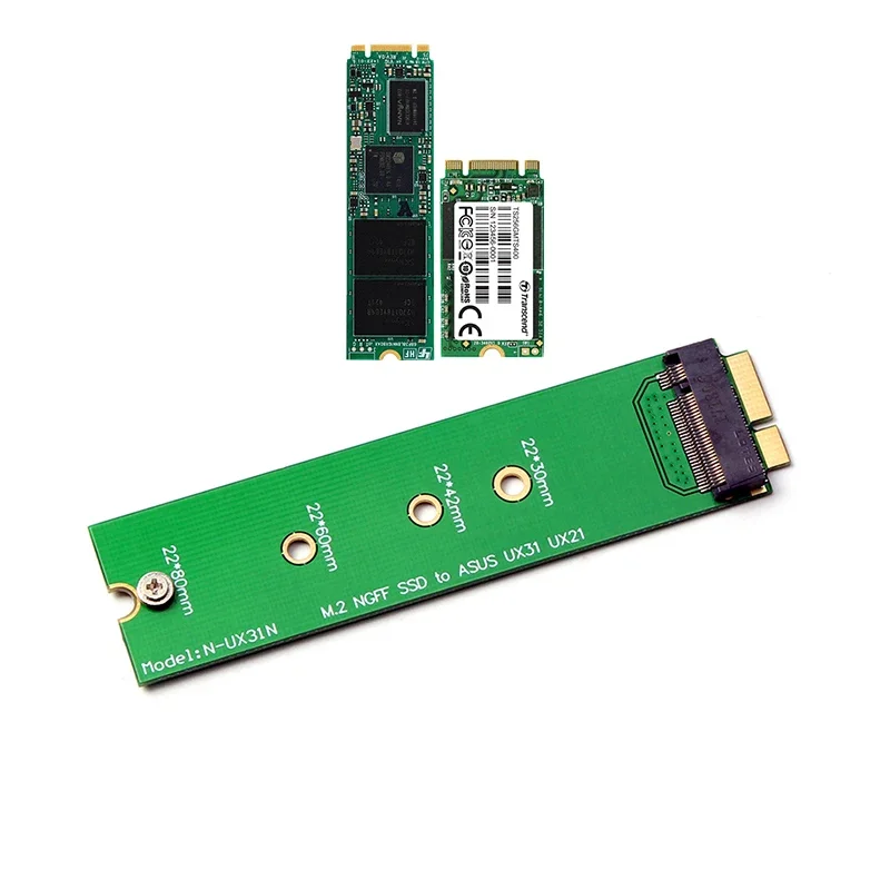 SSD Converter for ZenBook M.2 (NGFF) SSD To 18 Pin SSD Adapter Supports 2230 2242 2260 2280mm M.2 SSD for Asus UX31 UX21 Zenbook