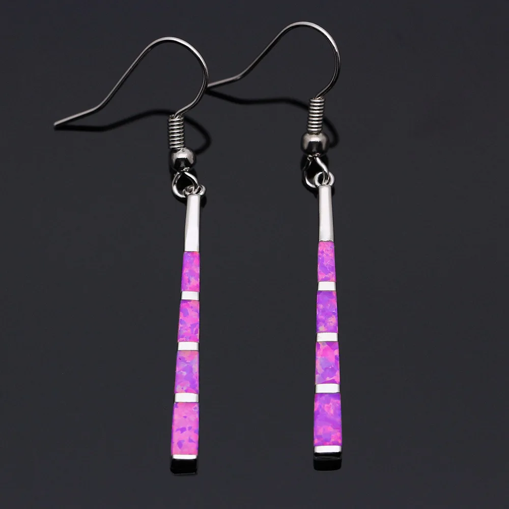 Classic Tassel Striped Blue Fire Opal Long Drop Earrings for Women Engagement Wedding Party Jewelry Gifts Drop Shipping