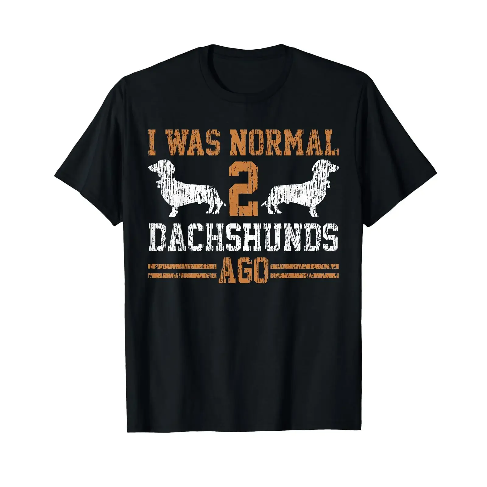 Dachshund Wiener I was Normal 2 Two Dog Vintage T Shirt vintage Washed Slightly Versatile Breathable designer clothes homme