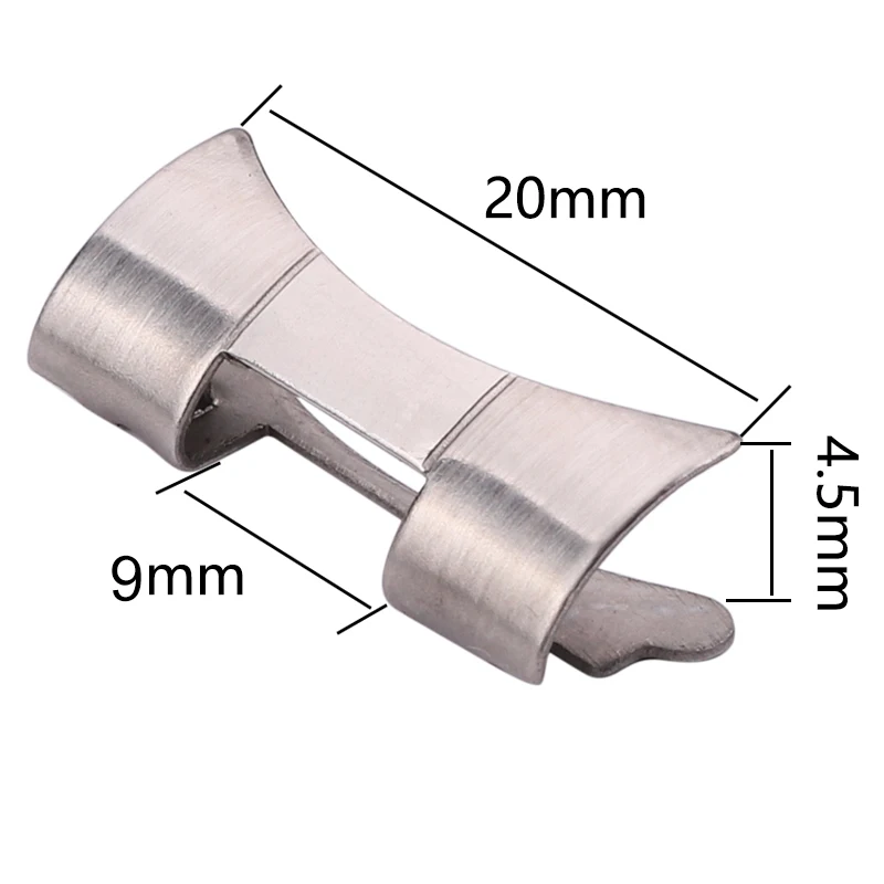 Watch Accessories Stainless Steel Curved End Link Connector Silver Middle Brushed 20mm X 9mm Strap Bracelet Adapter