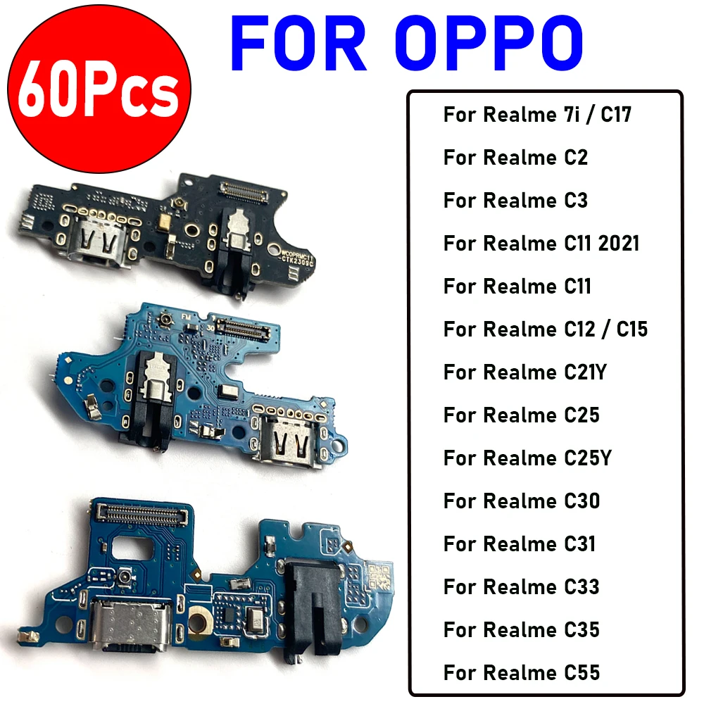 

30Pcs，USB Charging Port Dock Connector Board Flex Cable For OPPO Realme 7i C17 9 C2 C3 C11 2021 C12 C15 C21YC25 C25Y C30 C31