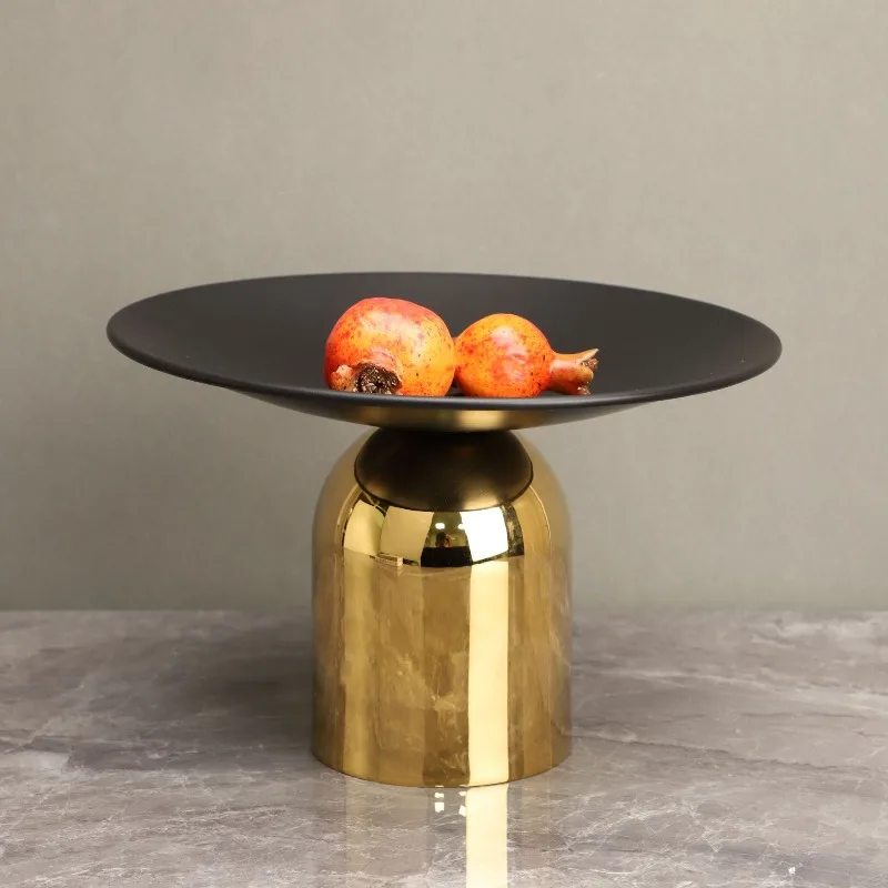 Deluxe Round Stainless Steel Fruit Tray, Candy Tray, High Legged Metal Tray, Tableware, Organizer, Kitchen Table Decoration