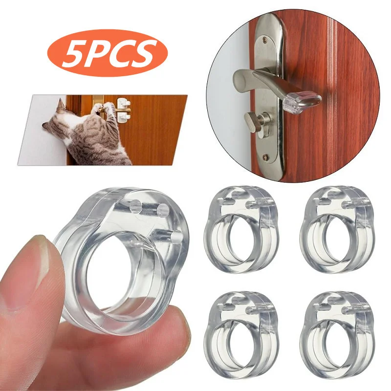 5pcs Door Stopper Transparent Silicone Door Handle Buffer Wall Household Anti-Collision Protected Pad Silencer Crash Pad