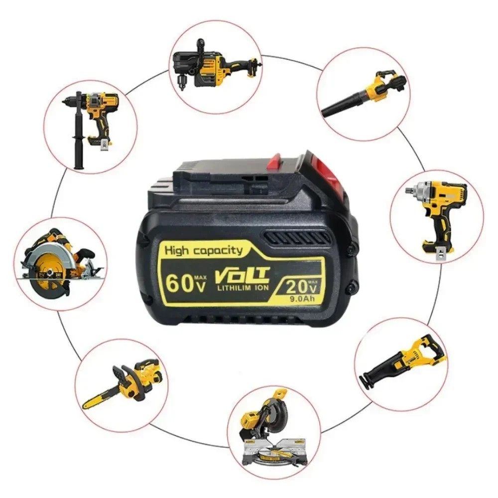 For Dewalt Flexvolt-Max Li-ion Battery, 20V, 60V, 9Ah, DCB609, DCB609-2, DCB606dcb547-XJ