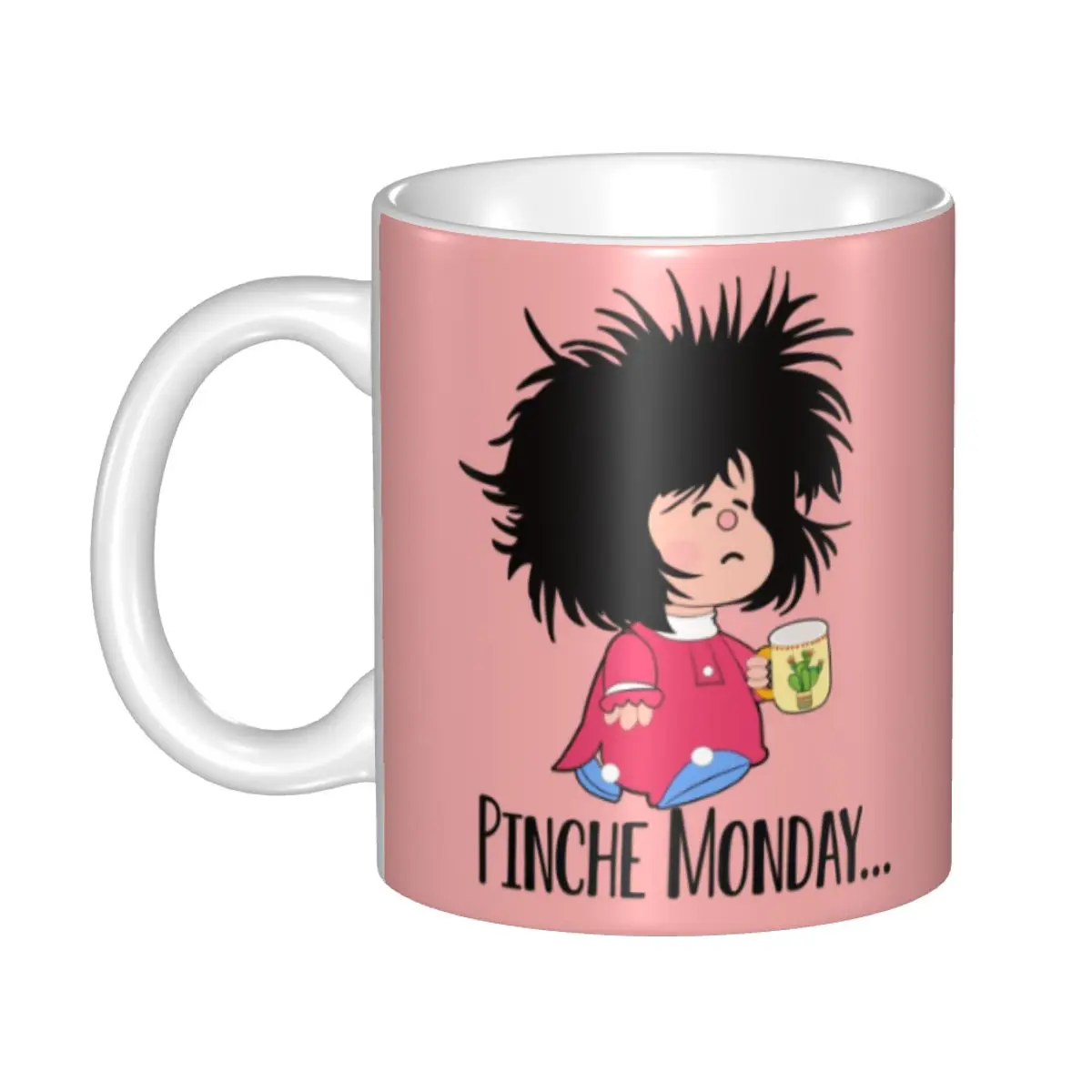 DIY Pinche Monday Funny Mafalda Ceramic Mugs Custom Quino Argentina Comic Coffee Cups Creative Gift