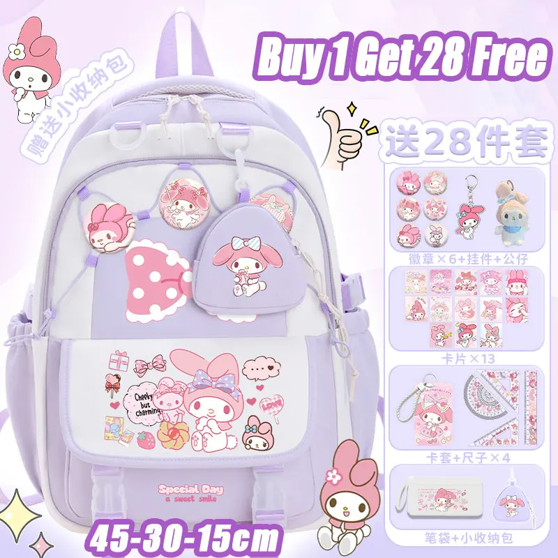 

Melody backpack cute cartoon birthday gift Disney backpack nylon material ridge protection large-capacity school backpack