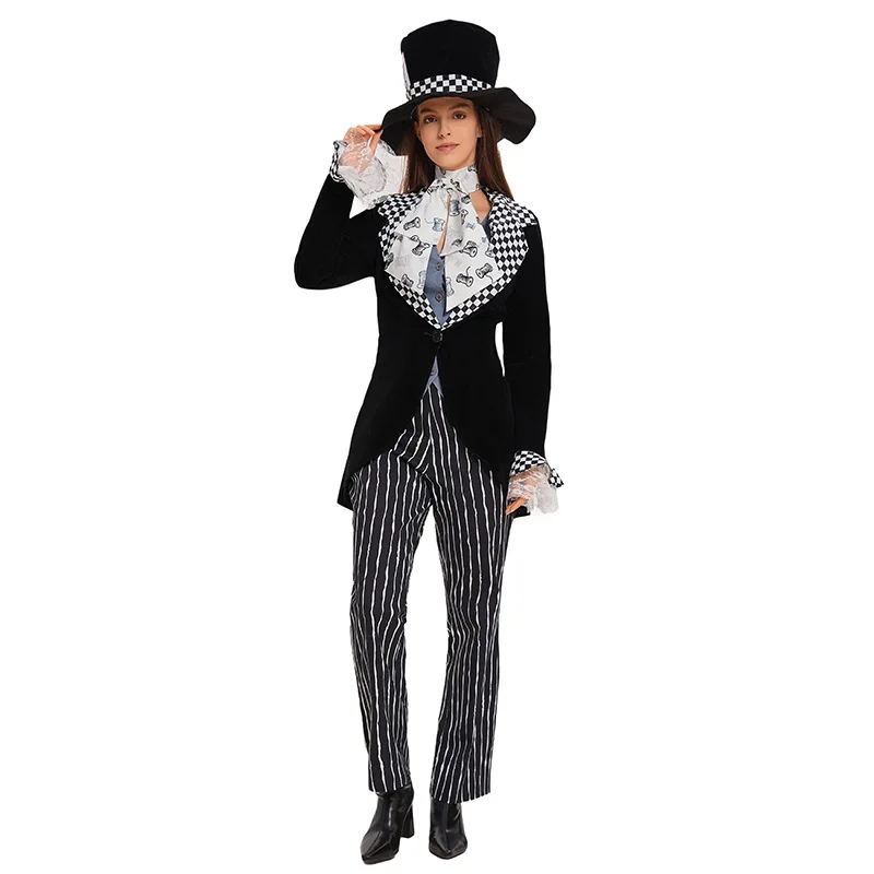 Cartoon Costume Alice in Wonderland Hat Mr. Mad Hatter Magic ow Performance loween Par Annual Meeting Women's Clothing