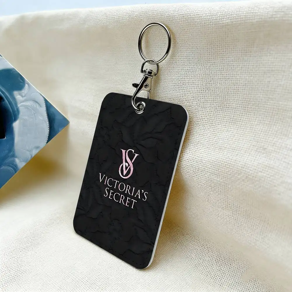 V-Victoria-Logo-S-Secret Rechteckiger Schlüsselanhänger-Kartenhalter, Ausweis-Kreditkartenhalter, Studentenausweishalter, Buskartenhülle – Detail 9