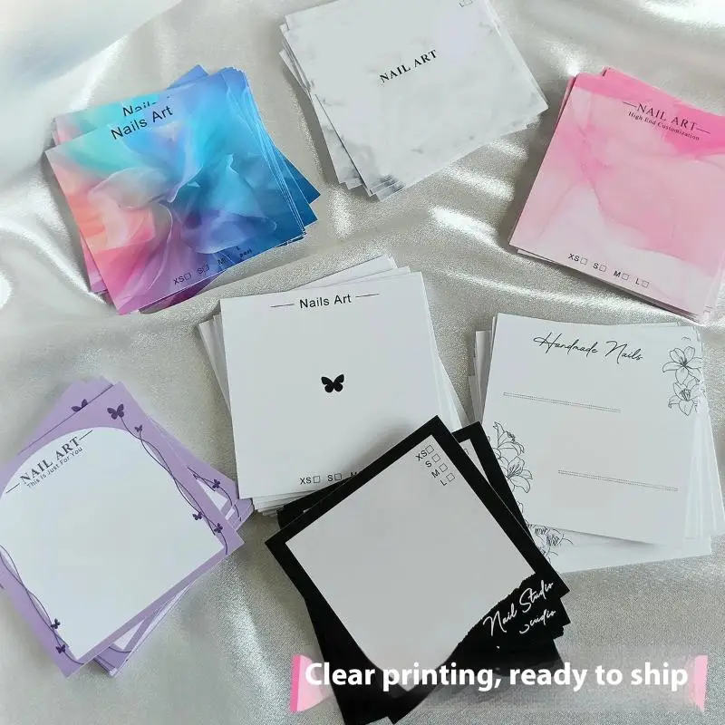 20 Sheets Press On Nail Display Card Butterfly Cardboard False Nail Art Tips Show Prop Handmade Manicure Tool