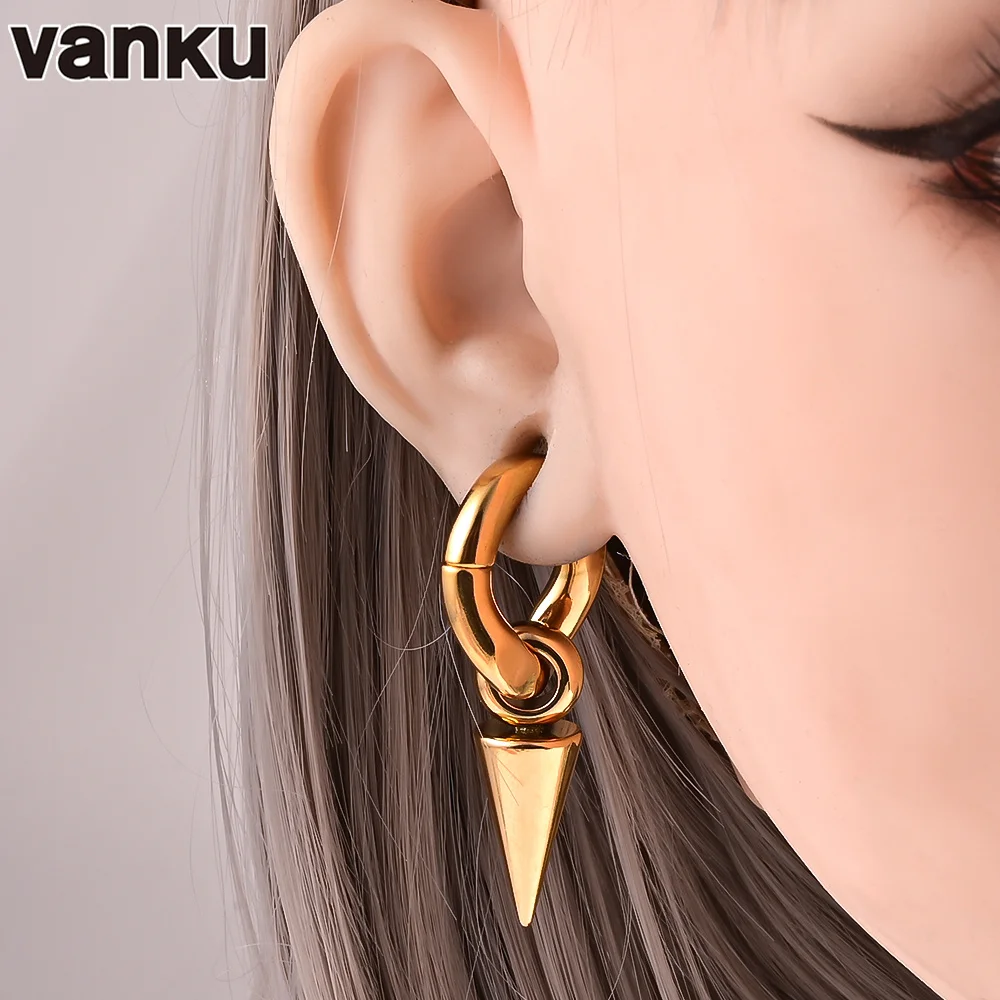 Vanku 2pcs 6mm New Stainless Steel Magnets Ear Weight Piercing Earring Hanger Gauges Body Jewelry Expanders Stretchers