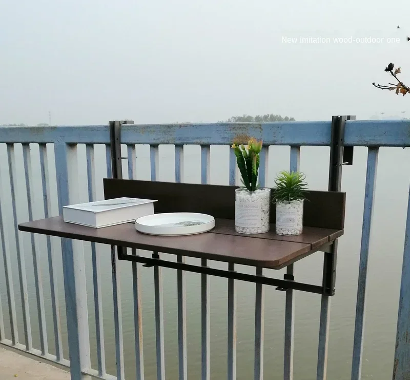 Balcony Railing Hanging Table Collapsible Bar Counter Outdoor Lifting Desk Household Corrosion Resistant Table