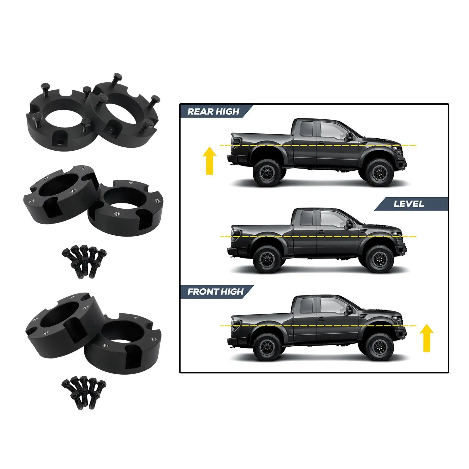 Black Leveling Lift Set Replaces Billet Wheel Spacers for Toyota for tundra