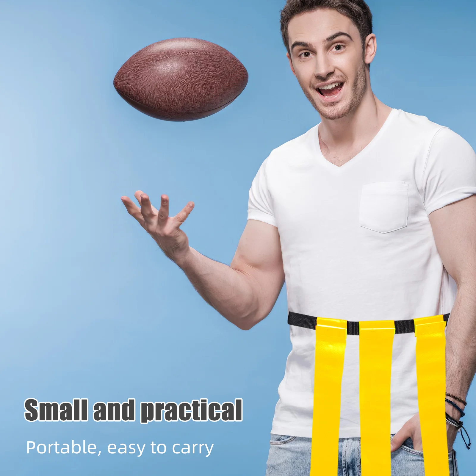 2 Buah Sabuk Flag Football untuk Latihan Bahan Nylon PVC yang Tahan Lama Mudah Dibawa dan Disimpan untuk Tim Remaja dan Dewasa Sabuk Flag Football