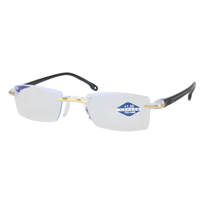 Gafas de lectura ultraligeras sin montura para hombre y mujer, anteojos de lectura para ordenador, antirrayos azules, de negocios, lector de