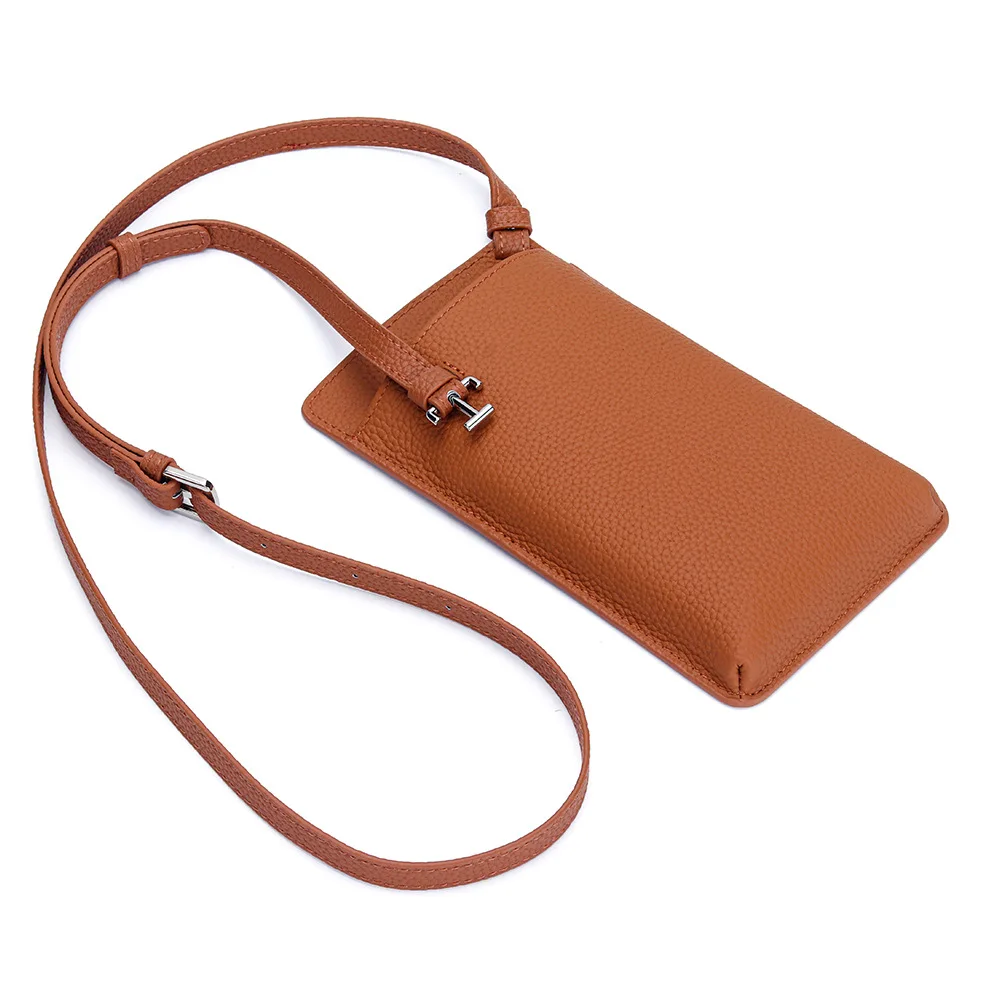 Genuine Leather Mobile Phone Wallets Cases Ladies' Mini Cellphone Pocket 2025 New Cowhide Crossbody Bags with Card Slots image 5