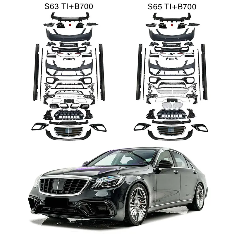 

2014-20y S class W222 upgrade to S63 S65 TI B700 KO car body kit bumpers auto parts without headlights full set for Mercedes