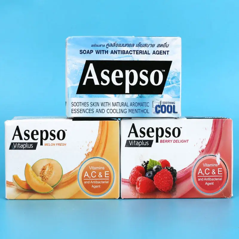 

Мыло для очищения кожи Thai Asepso 70г, нежная спортивная формула, успокаивает и глубоко очищает без ощущения жирности