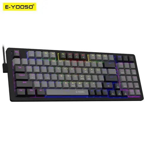 E-YOOSO Z94 Teclado mecánico USB para jugar con cable monocromático retroiluminado con LED azul rojo interruptor 94 teclas para ordenador portátil PC