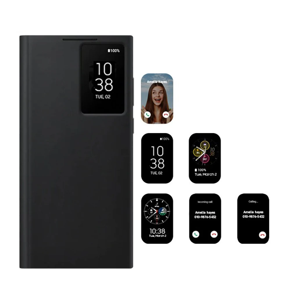 Oryginalne etui Samsung Galaxy S22 Ultra Smart Clear View S22Ultra S-View Flip Cover EF-ZS908, odporne na wstrząsy etui na smartfon. — zdjęcie produktu 3