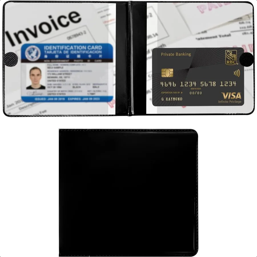 Soporte de registro y seguro para coche, organizador de guantera Premium de 5,2 × 4,7 con cierre, soporte para documentos de vehículo