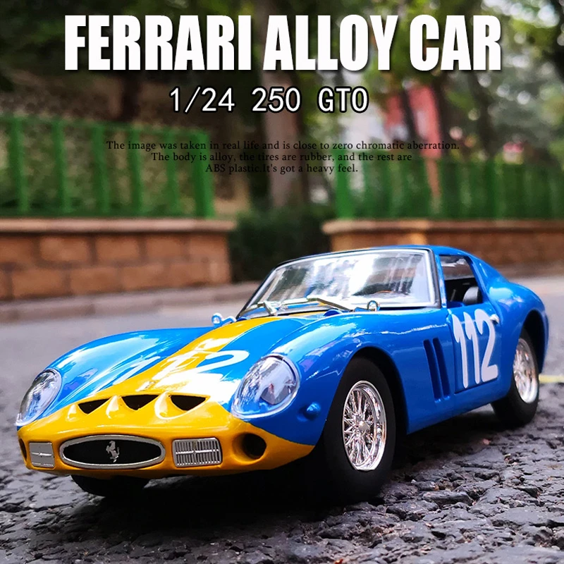 Ferrari 250 GTO modelo de coche en miniatura, juguete de simulación, aleación, fundición a presión, vehículos, decoración del hogar, 1:24