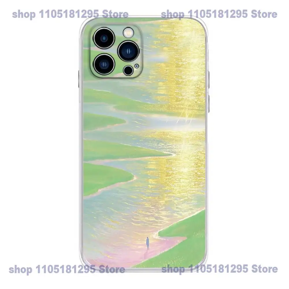 Green Green Tree Phone Case For iPhone 17,16,15,14,13,12,11 X,Plus,Pro,Max,XR,Plus,E,Mini Transparent Soft Cover