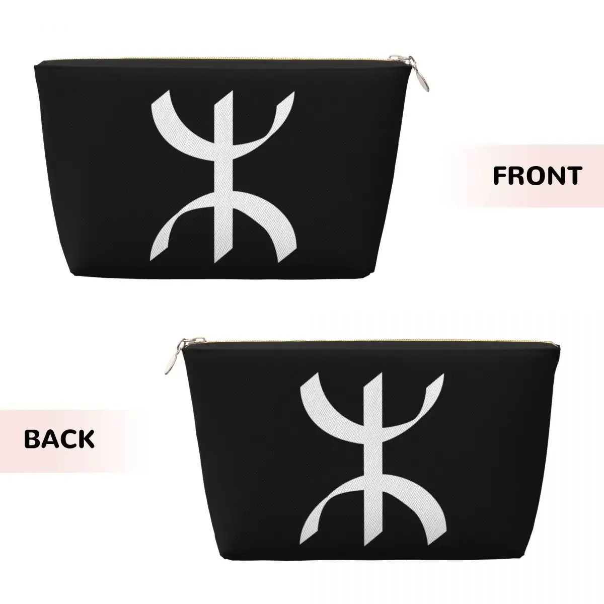 Custom Berber Tifinagh Symbol Toiletry Bag Flag Of Amazigh Makeup Cosmetic Organizer Ladies Beauty Storage Dopp Kit Case