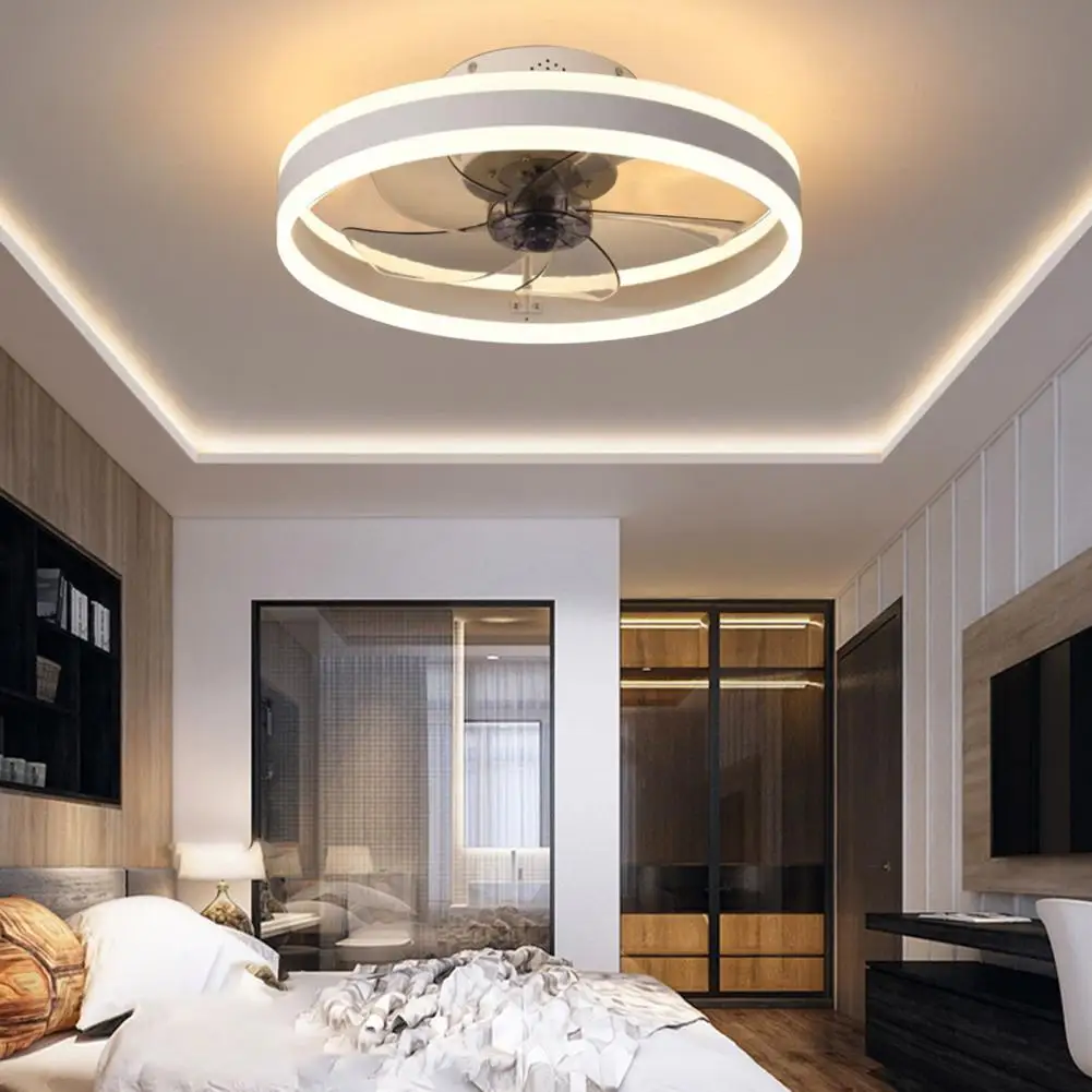 

Ceiling Fan Light 5 Blades 6 Speeds Adjustable Wind Color Temperature Ceiling Fan Lamp Remote Control LED Dimmable Ceiling Fan