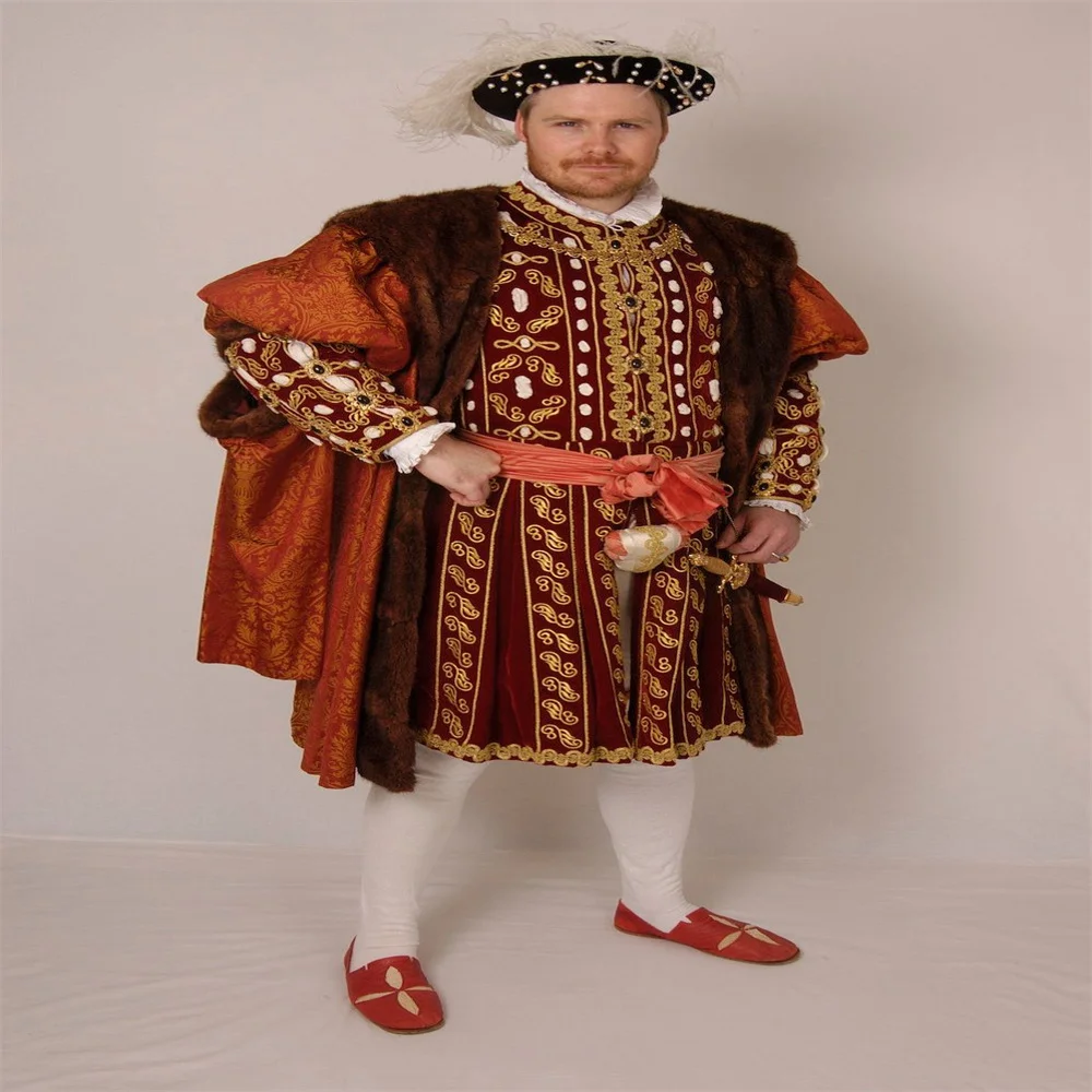 

16th Century Tudor King Henry VIII Cosplay Costume Renaissance Tudor Elizabethan Aristocrat Men Costume