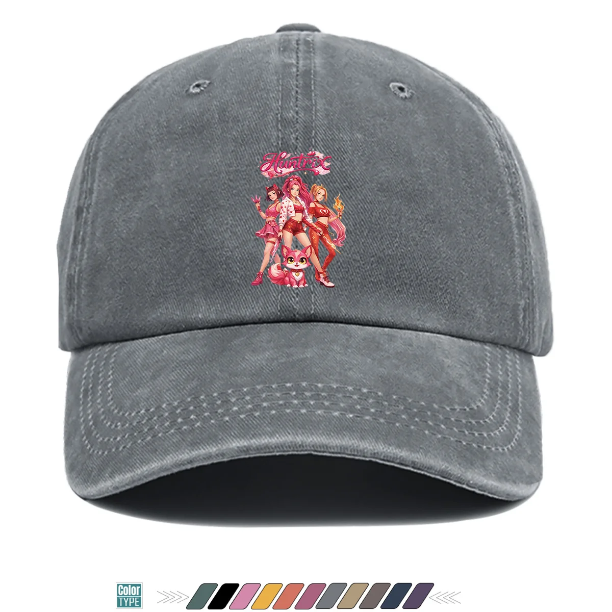 1pc Huntrix Theme Anime Printed Baseball Cap, Trendy Fashion Statement Hat, Street Style Hip-Hop Cap, Unisex Fashion Item, Adjus