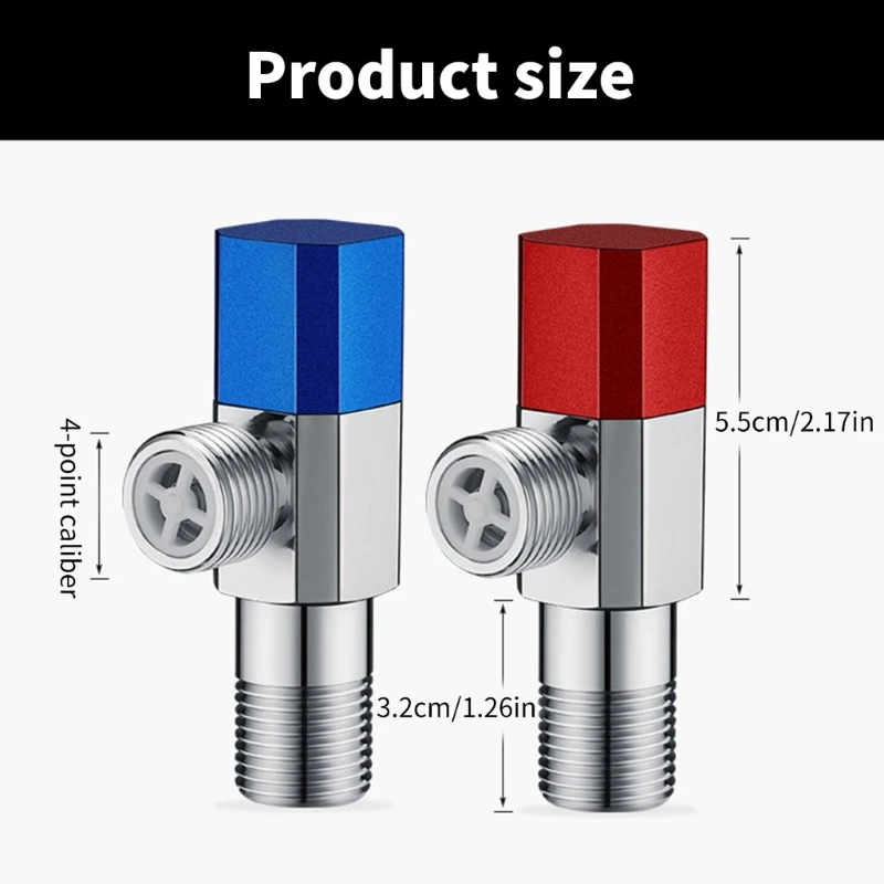 Válvulas angulares latón, válvulas entrada y salida G1/2 fácil instalación, válvulas resistentes a corrosión y a