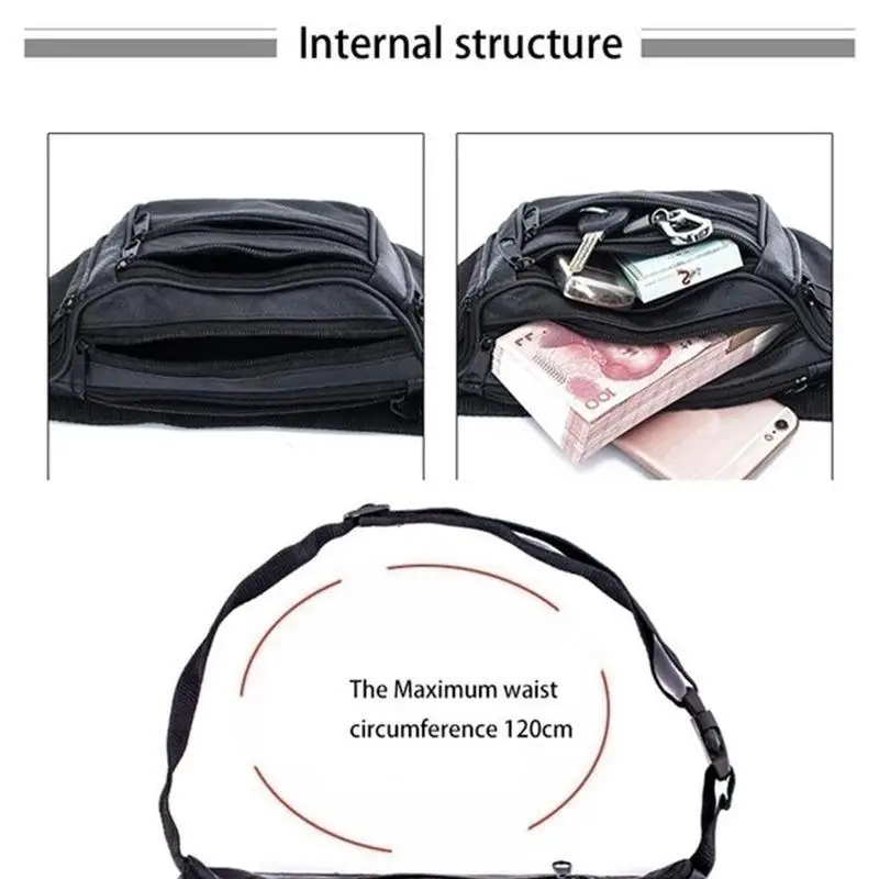 Herren-Gürteltasche aus PU-Leder, Hüfttasche, Kunstleder-Bauchtasche, modische, luxuriöse kleine Umhängetasche für Männer – Detail 39
