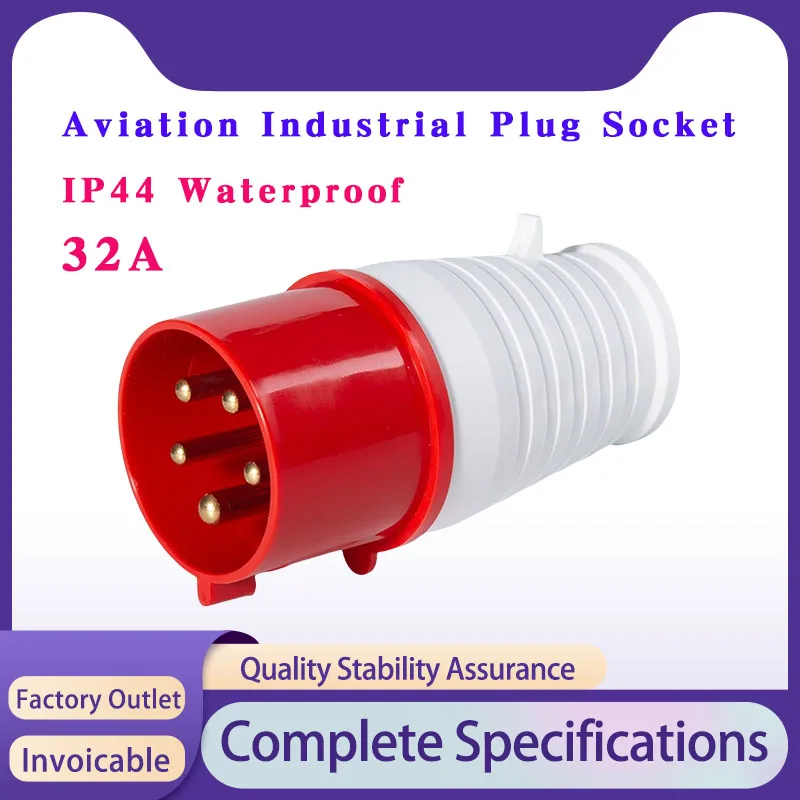 1 PCS 32A Aviation Industry Plug And Socket Connector 3P/4P/5Pin IP44 Waterproof Inclined Socket Male And Female 220V 380V